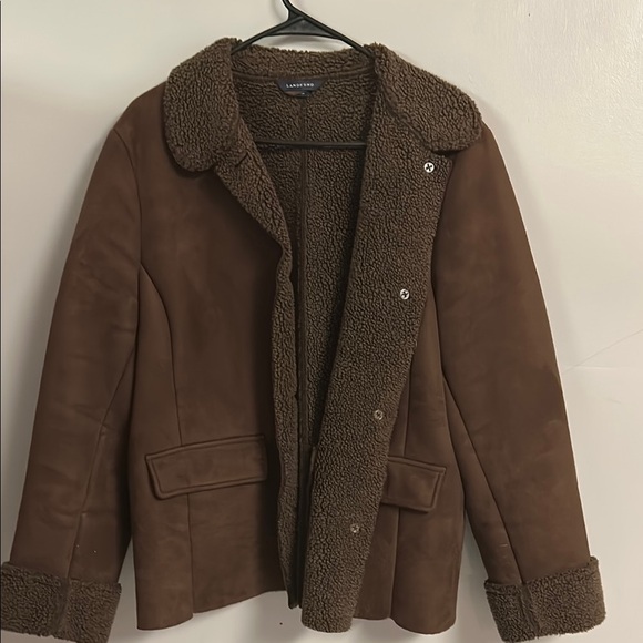 Lands' End Brown Shearling Jacket - Picture 1 of 5